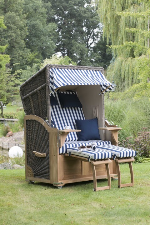 Strandkorb Nordstrand Teak PE grey Dessi...